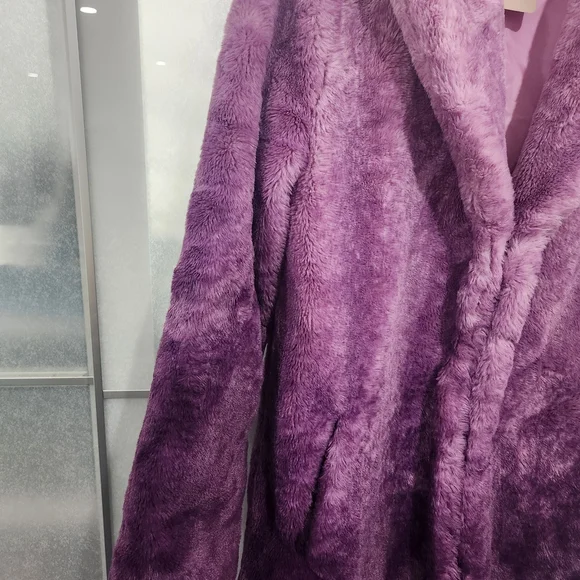 Urban Outfitters "Unreal" Fur Plush Ombre Purple Teddy Jacket - Picture 4 of 6